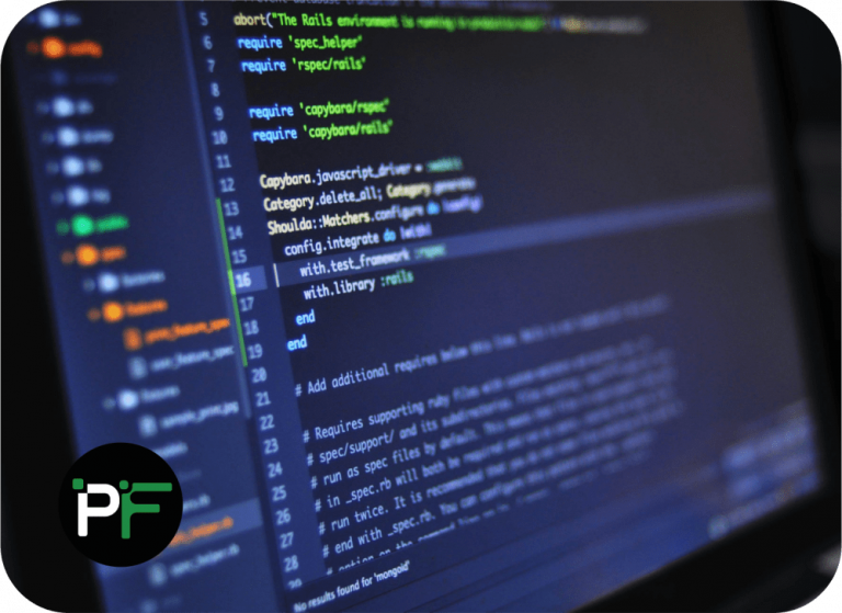 Close-up of a computer screen displaying lines of code, with syntax highlighting and programming tools, symbolising the process of coding and software development.