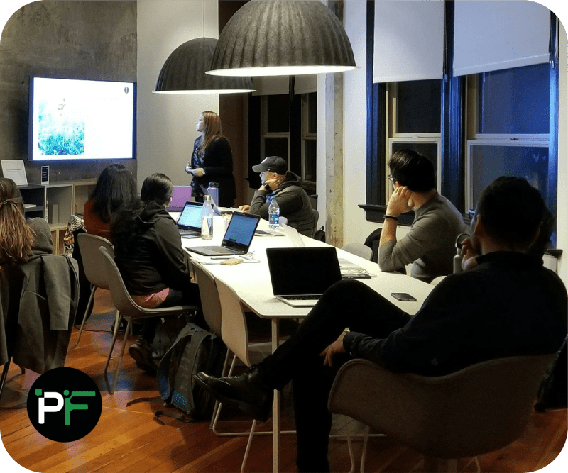 Team of software developers collaborating on a project, representing innovation and expertise in custom software development.