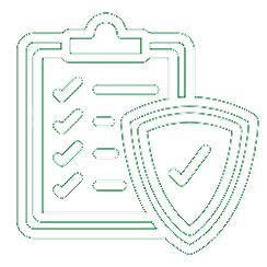 Clipboard and a security icon showing Pixel Fusions commitment to Testing and Quality Assurance